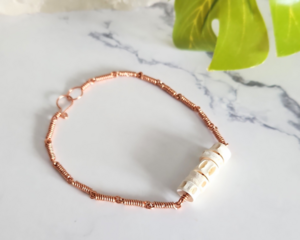 Fish Bone Copper Bracelet overhead view